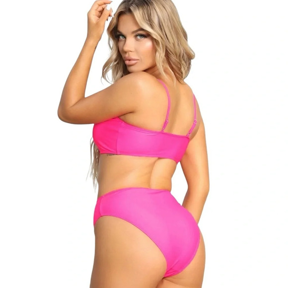 Maui Mix And  Match Tank Bikini Top - Hot Pink - Picture 2 of 3